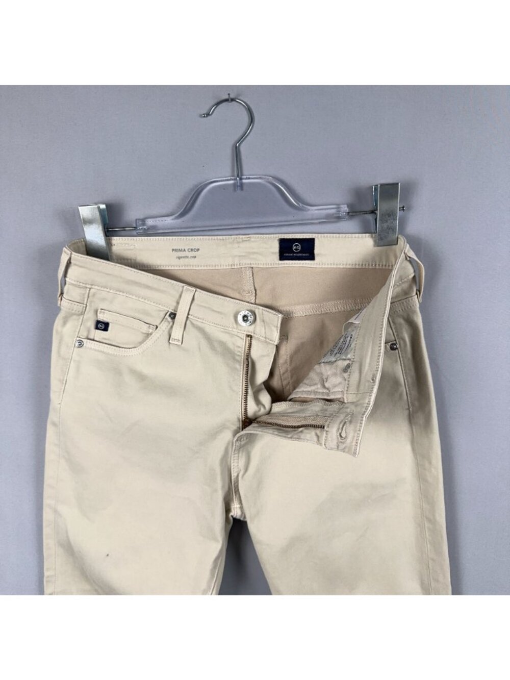 AG Adriano Goldschmied Prima Crop Pants Size 28 Regular Cigarette Beige - Picture 4 of 12